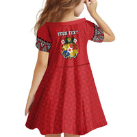 Tonga Heart Tribal Personalised Kid Short Sleeve Dress Polynesian Patterns