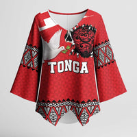 Tonga Heart Tribal Personalised Kimono Sleeve Blouse Polynesian Patterns