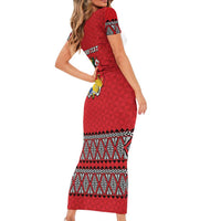 Tonga Heart Tribal Personalised Short Sleeve Bodycon Dress Polynesian Patterns