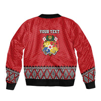 Tonga Heart Tribal Personalised Sleeve Zip Bomber Jacket Polynesian Patterns