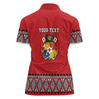 Tonga Heart Tribal Personalised Women Polo Shirt Polynesian Patterns