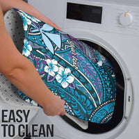 Personalised Hawaii Tribal Humpback Whale Bathroom Set Polu Hibiscus Seamless Pattern