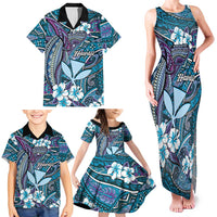 Personalised Hawaii Tribal Humpback Whale Family Matching Tank Maxi Dress and Hawaiian Shirt Polu Hibiscus Seamless Pattern LT9 - Polynesian Pride