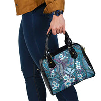Personalised Hawaii Tribal Humpback Whale Shoulder Handbag Polu Hibiscus Seamless Pattern