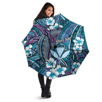 Personalised Hawaii Tribal Humpback Whale Umbrella Polu Hibiscus Seamless Pattern