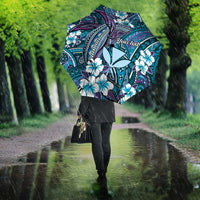 Personalised Hawaii Tribal Humpback Whale Umbrella Polu Hibiscus Seamless Pattern