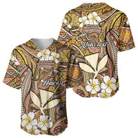 Personalised Hawaii Tribal Humpback Whale Baseball Jersey Melemele Hibiscus Seamless Pattern