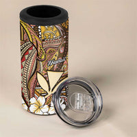 Personalised Hawaii Tribal Humpback Whale 4 in 1 Can Cooler Tumbler Melemele Hibiscus Seamless Pattern