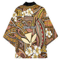 Personalised Hawaii Tribal Humpback Whale Kimono Melemele Hibiscus Seamless Pattern