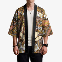 Personalised Hawaii Tribal Humpback Whale Kimono Melemele Hibiscus Seamless Pattern