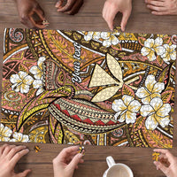 Personalised Hawaii Tribal Humpback Whale Puzzle Melemele Hibiscus Seamless Pattern