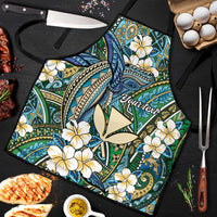 Personalised Hawaii Tribal Humpback Whale Apron Omaomao Hibiscus Seamless Pattern