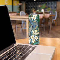 Personalised Hawaii Tribal Humpback Whale Skinny Tumbler Omaomao Hibiscus Seamless Pattern