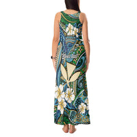 Personalised Hawaii Tribal Humpback Whale Tank Maxi Dress Omaomao Hibiscus Seamless Pattern