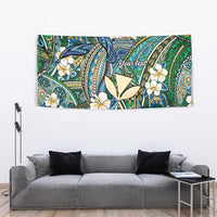 Personalised Hawaii Tribal Humpback Whale Tapestry Omaomao Hibiscus Seamless Pattern