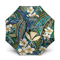 Personalised Hawaii Tribal Humpback Whale Umbrella Omaomao Hibiscus Seamless Pattern