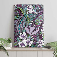 Personalised Hawaii Tribal Humpback Whale Canvas Wall Art Poni Hibiscus Seamless Pattern
