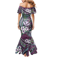 Personalised Hawaii Tribal Humpback Whale Family Matching Mermaid Dress and Hawaiian Shirt Poni Hibiscus Seamless Pattern LT9 - Polynesian Pride