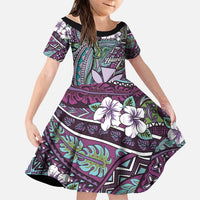 Personalised Hawaii Tribal Humpback Whale Family Matching Summer Maxi Dress and Hawaiian Shirt Poni Hibiscus Seamless Pattern