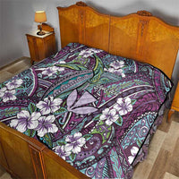 Personalised Hawaii Tribal Humpback Whale Quilt Poni Hibiscus Seamless Pattern