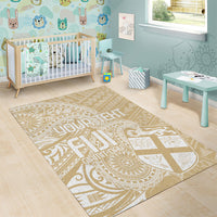 Custom Indo Fijians Area Rug Fiji ke Hindustani Polyneisan Paisley Beige Style