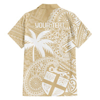 Custom Indo Fijians Hawaiian Shirt Fiji ke Hindustani Polyneisan Paisley Beige Style