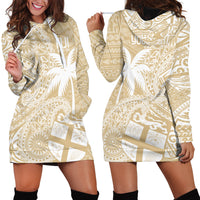 Custom Indo Fijians Hoodie Dress Fiji ke Hindustani Polyneisan Paisley Beige Style LT9 - Polynesian Pride