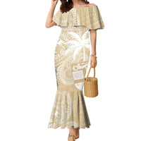 Custom Indo Fijians Mermaid Dress Fiji ke Hindustani Polyneisan Paisley Beige Style LT9 Women Beige - Polynesian Pride