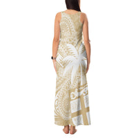 Custom Indo Fijians Tank Maxi Dress Fiji ke Hindustani Polyneisan Paisley Beige Style LT9 - Polynesian Pride