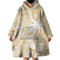 Custom Indo Fijians Wearable Blanket Hoodie Fiji ke Hindustani Polyneisan Paisley Beige Style LT9 - Polynesian Pride