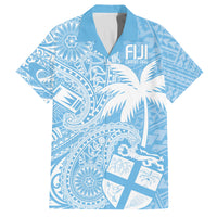 Custom Indo Fijians Family Matching Summer Maxi Dress and Hawaiian Shirt Fiji ke Hindustani Polyneisan Paisley Blue Style LT9 Dad's Shirt - Short Sleeve Blue - Polynesian Pride