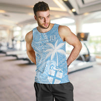 Custom Indo Fijians Men Tank Top Fiji ke Hindustani Polyneisan Paisley Blue Style