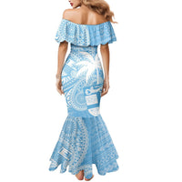 Custom Indo Fijians Mermaid Dress Fiji ke Hindustani Polyneisan Paisley Blue Style LT9 - Polynesian Pride