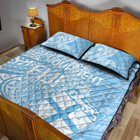 Custom Indo Fijians Quilt Bed Set Fiji ke Hindustani Polyneisan Paisley Blue Style