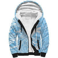 Custom Indo Fijians Sherpa Hoodie Fiji ke Hindustani Polyneisan Paisley Blue Style LT9 Unisex Blue - Polynesian Pride