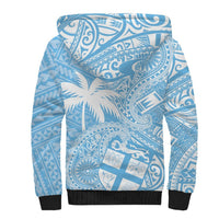 Custom Indo Fijians Sherpa Hoodie Fiji ke Hindustani Polyneisan Paisley Blue Style LT9 - Polynesian Pride