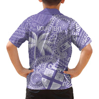 Custom Indo Fijians Family Matching Summer Maxi Dress and Hawaiian Shirt Fiji ke Hindustani Polyneisan Paisley Purple Style LT9 - Polynesian Pride