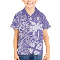 Custom Indo Fijians Kid Hawaiian Shirt Fiji ke Hindustani Polyneisan Paisley Purple Style LT9 Kid Purple - Polynesian Pride