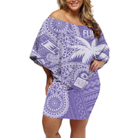 Custom Indo Fijians Off Shoulder Short Dress Fiji ke Hindustani Polyneisan Paisley Purple Style LT9 Women Purple - Polynesian Pride