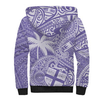 Custom Indo Fijians Sherpa Hoodie Fiji ke Hindustani Polyneisan Paisley Purple Style LT9 - Polynesian Pride