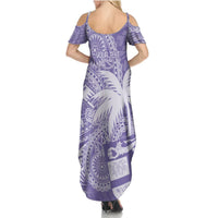 Custom Indo Fijians Summer Maxi Dress Fiji ke Hindustani Polyneisan Paisley Purple Style LT9 - Polynesian Pride