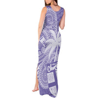 Custom Indo Fijians Tank Maxi Dress Fiji ke Hindustani Polyneisan Paisley Purple Style LT9 - Polynesian Pride