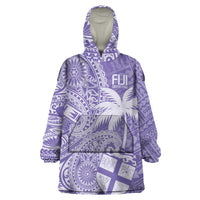 Custom Indo Fijians Wearable Blanket Hoodie Fiji ke Hindustani Polyneisan Paisley Purple Style LT9 One Size Purple - Polynesian Pride
