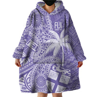 Custom Indo Fijians Wearable Blanket Hoodie Fiji ke Hindustani Polyneisan Paisley Purple Style LT9 - Polynesian Pride