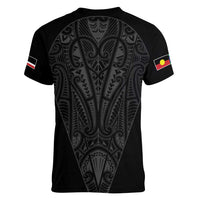 Queensland Maori Rugby Nga Hau e Wha Women V-Neck T-Shirt Black Motif