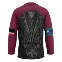 Queensland Maori Rugby Nga Hau e Wha Hockey Jersey Maroon Motif - Polynesian Pride