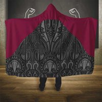 Queensland Maori Rugby Nga Hau e Wha Hooded Blanket Maroon Motif LT9 - Polynesian Pride