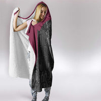 Queensland Maori Rugby Nga Hau e Wha Hooded Blanket Maroon Motif LT9 - Polynesian Pride