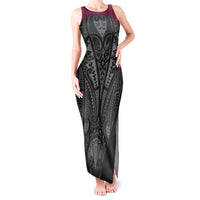 Queensland Maori Rugby Nga Hau e Wha Tank Maxi Dress Maroon Motif