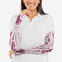 Queensland Maori Rugby Nga Hau e Wha Arm Sleeves White Motif LT9 - Polynesian Pride